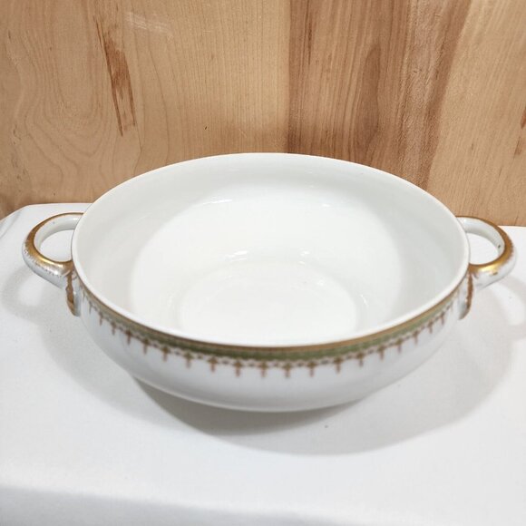 Wm Guerin Limoges Covered Serving Bowl 7.5" handled porcelain dish gold gilt - Picture 5 of 11